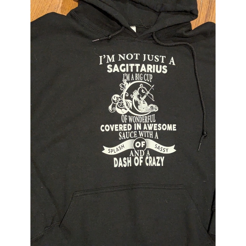 Astrology Zodiac Sagittarius Graphic Hoodie Black Pullover Archer Sassy